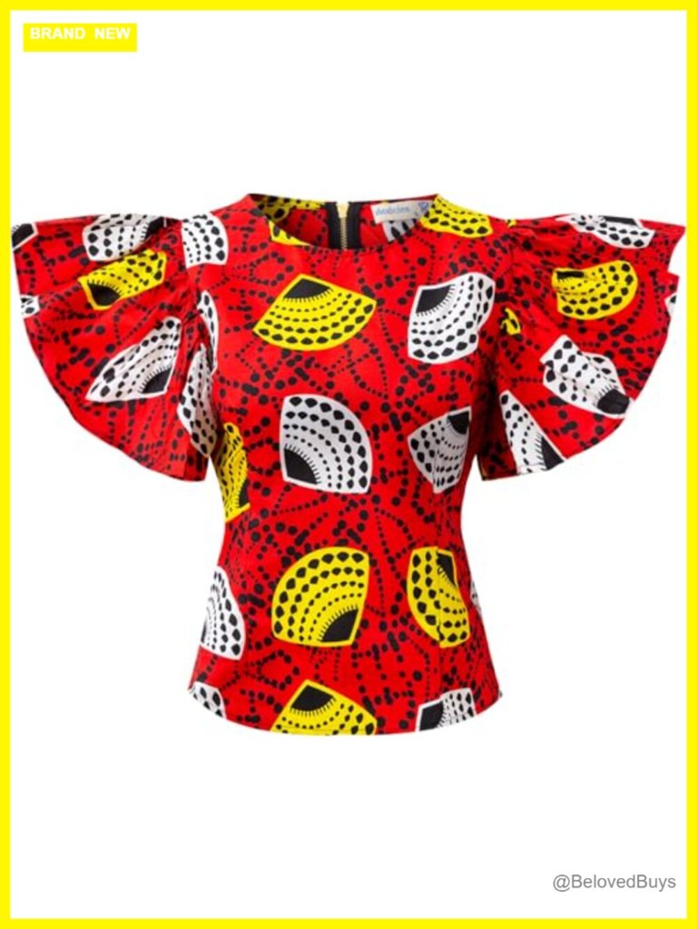 Shenbolen Women Kente Print African Tunic Blouse Loose Fit Sleeveless Top